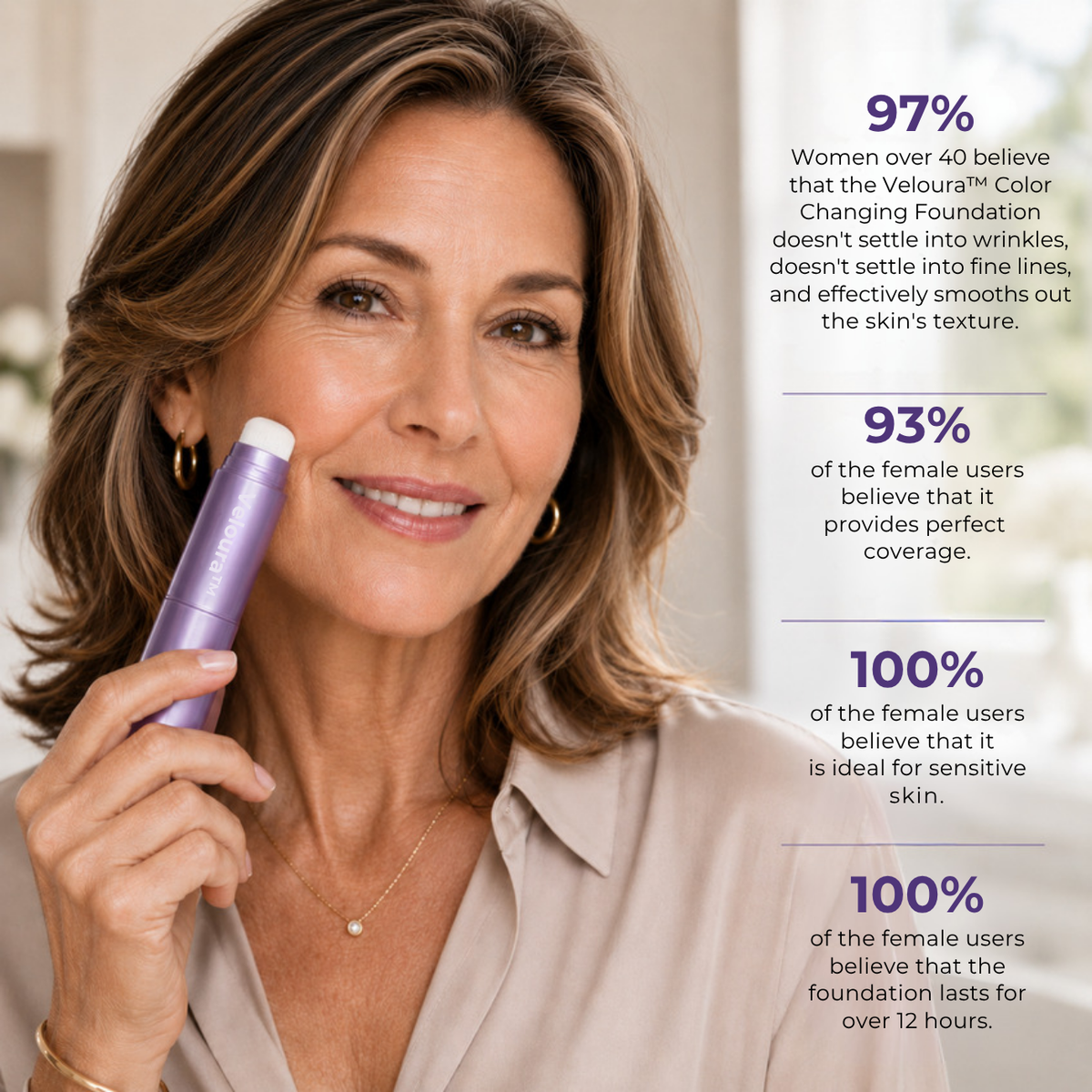 Veloura™ Changing Foundation Stick – The stick that makes mature skin glow again