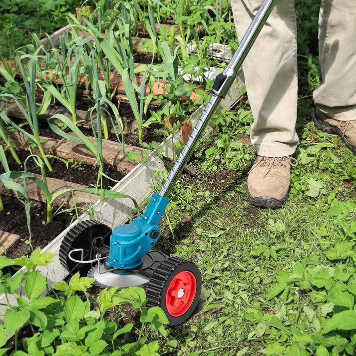 GardenGlide™ | Cordless & Foldable Grass Trimmer – Adjustable Height, Wheels & 3 Blade Types