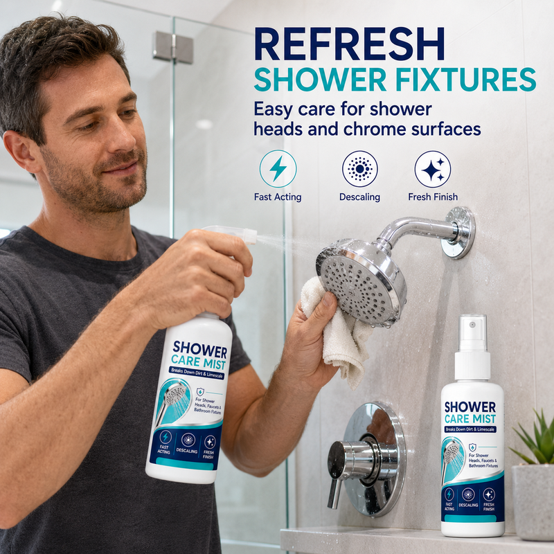 LimeAway™ Fast-acting limescale remover in spray form for shower heads and faucets