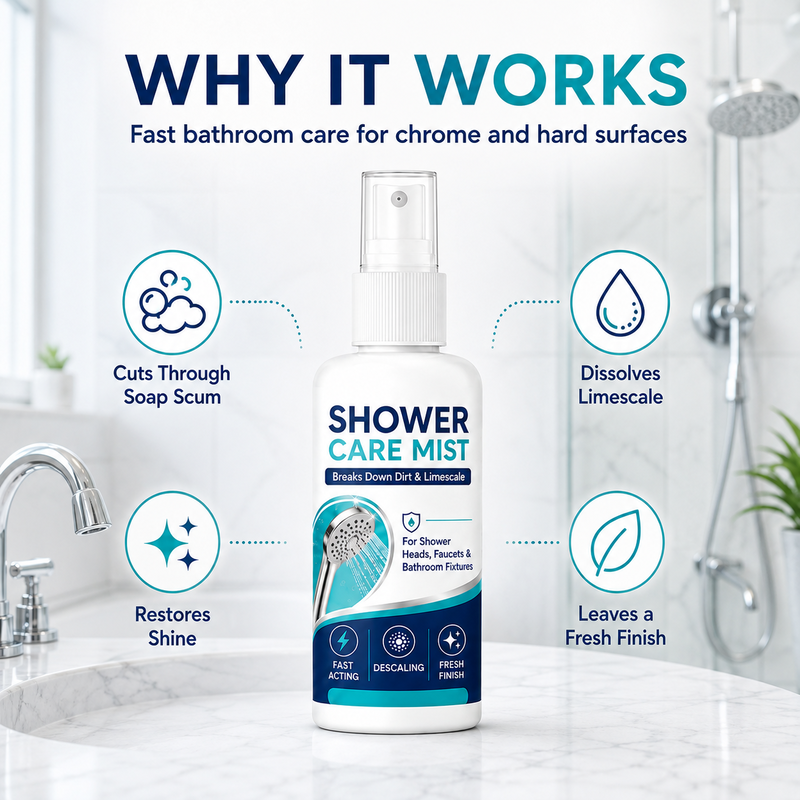 LimeAway™ Fast-acting limescale remover in spray form for shower heads and faucets