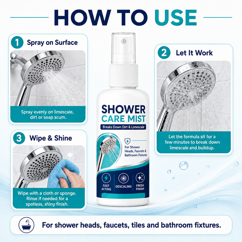 LimeAway™ Fast-acting limescale remover in spray form for shower heads and faucets