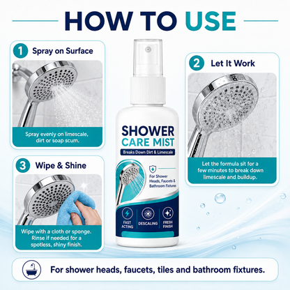 LimeAway™ Fast-acting limescale remover in spray form for shower heads and faucets